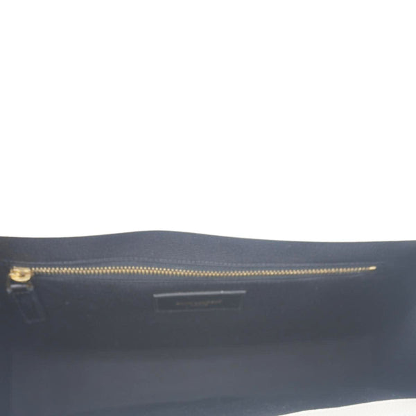 YVES SAINT LAURENT Envelope Large Grain De Poudre Chain Crossbody Bag White