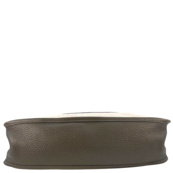 HERMES Evelyne PM Canvas Shoulder Bag Bicolor