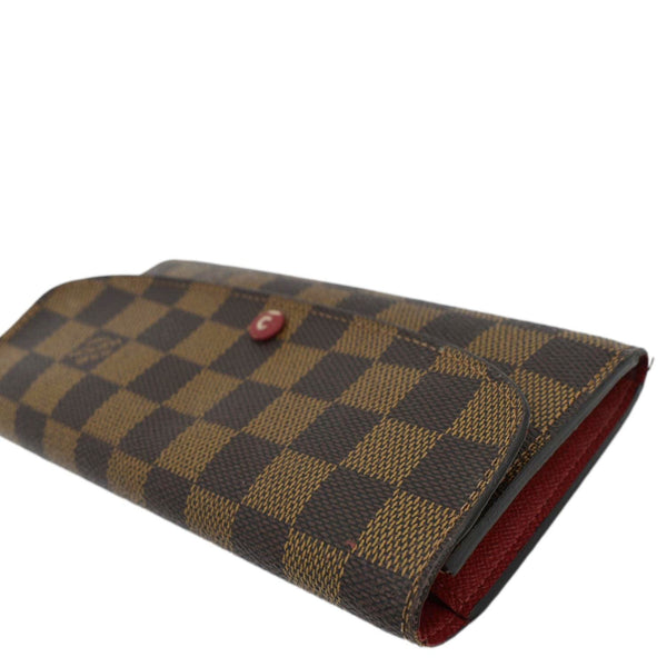 LOUIS VUITTON Emilie Damier Ebene Wallet Brown