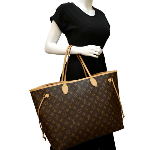LOUIS VUITTON Neverfull GM Monogram Canvas Tote Bag Brown