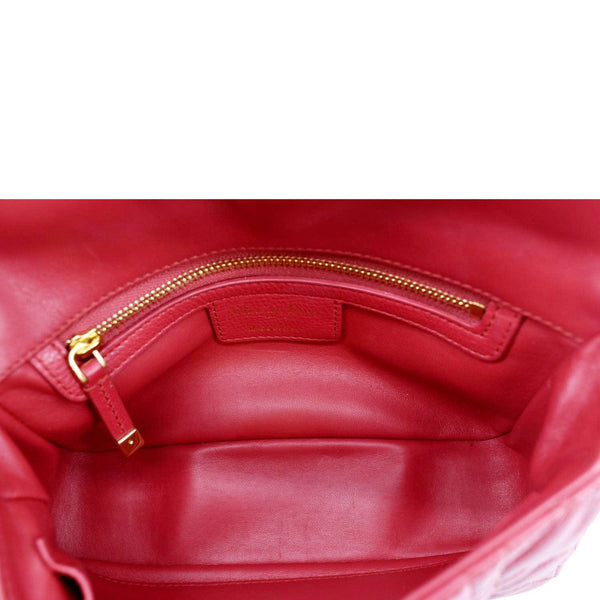 CHRISTIAN DIOR Caro Cannage Calfskin Leather Shoulder Bag Red