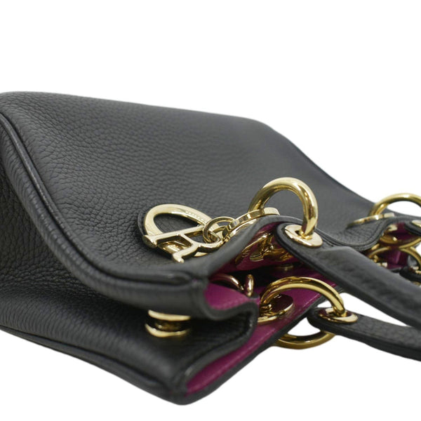 CHRISTIAN DIOR Diorissimo Leather Tote Bag Black