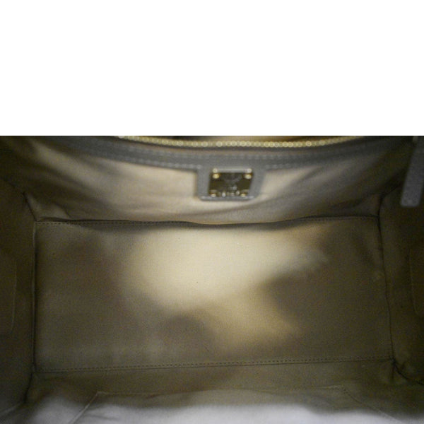 MCM Visetos Essential Leather Boston Bag Taupe