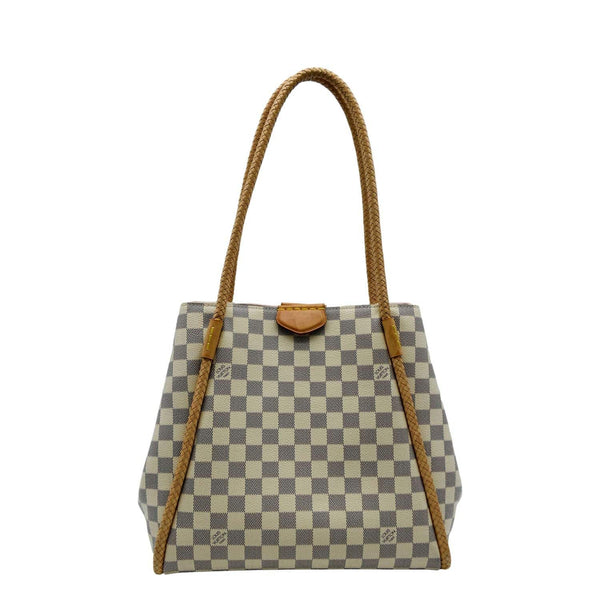 LOUIS VUITTON Propriano Damier Azur Tote Shoulder Bag White