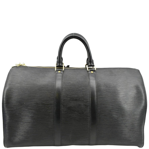 LOUIS VUITTON Keepall 45 Epi Leather Travel Bag Black