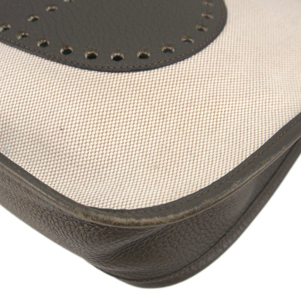 HERMES Evelyne PM Canvas Shoulder Bag Bicolor