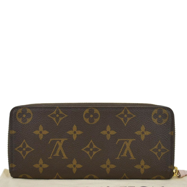 LOUIS VUITTON Clemence Monogram Canvas Zippy Wallet Brown