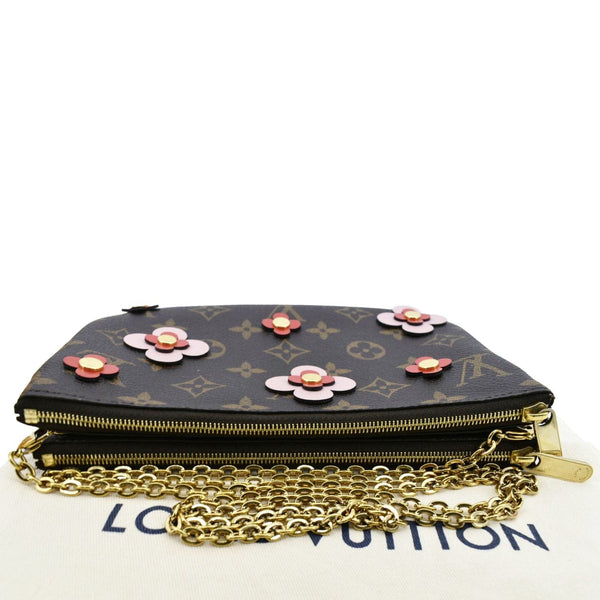 LOUIS VUITTON Blooming Flowers Pochette Monogram Canvas Chain Crossbody Bag Brown