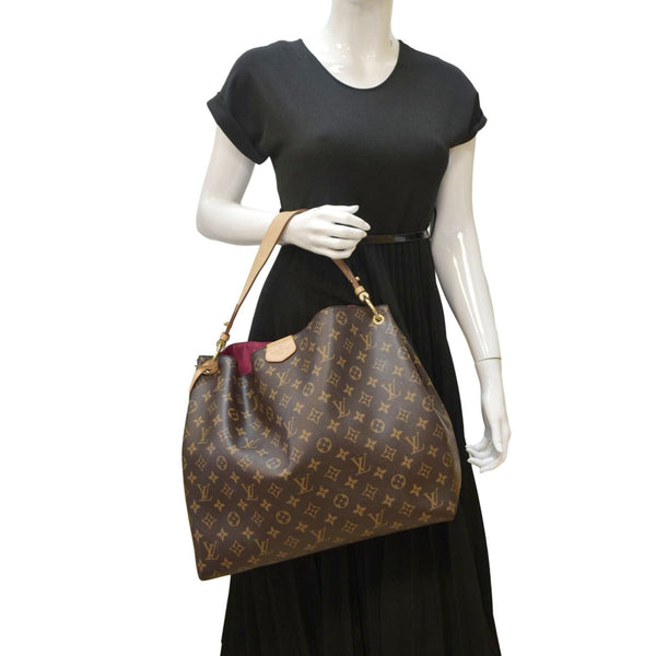 LOUIS VUITTON Graceful MM Monogram Canvas Shoulder Bag Brown