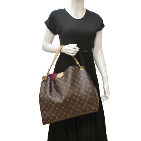 LOUIS VUITTON Graceful MM Monogram Canvas Shoulder Bag Brown