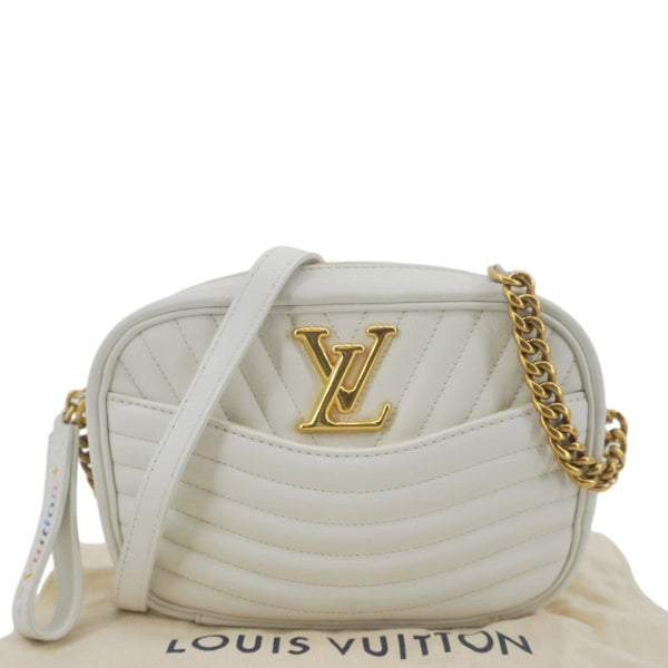 LOUIS VUITTON New Wave Quilted Calfskin Leather Camera Bag White