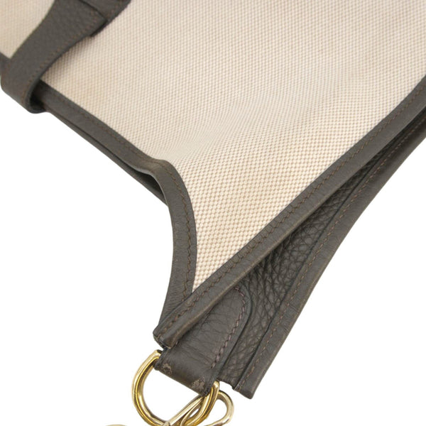 HERMES Evelyne PM Canvas Shoulder Bag Bicolor