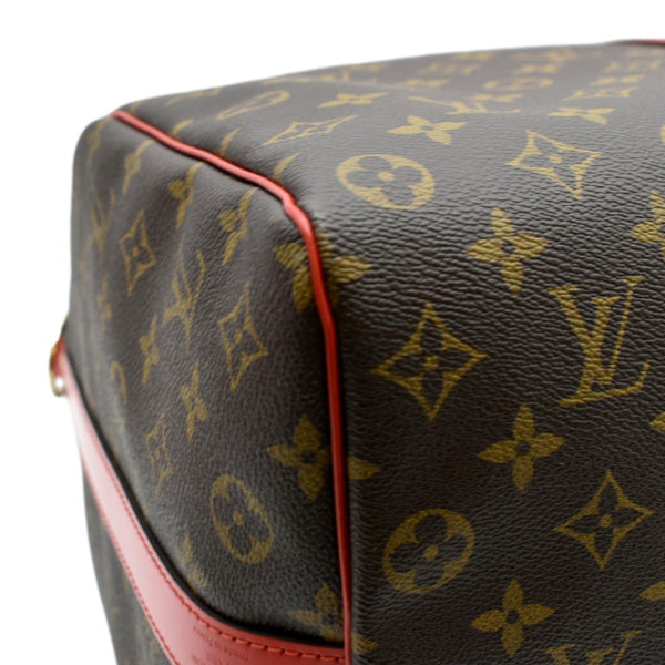 LOUIS VUITTON Keepall 50 Monogram Canvas Travel Bag Red