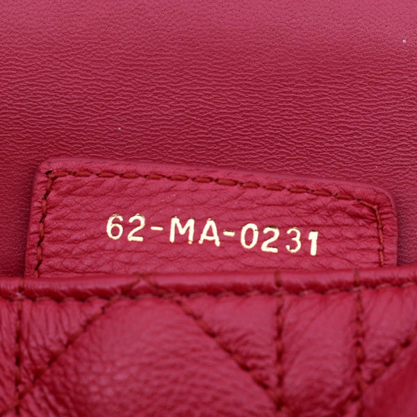 CHRISTIAN DIOR Caro Cannage Calfskin Leather Shoulder Bag Red