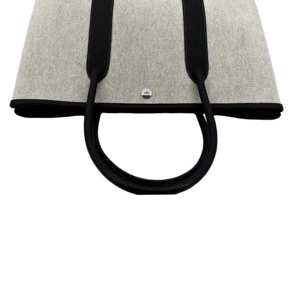 HERMES Garden Party Canvas Tote Bag Black