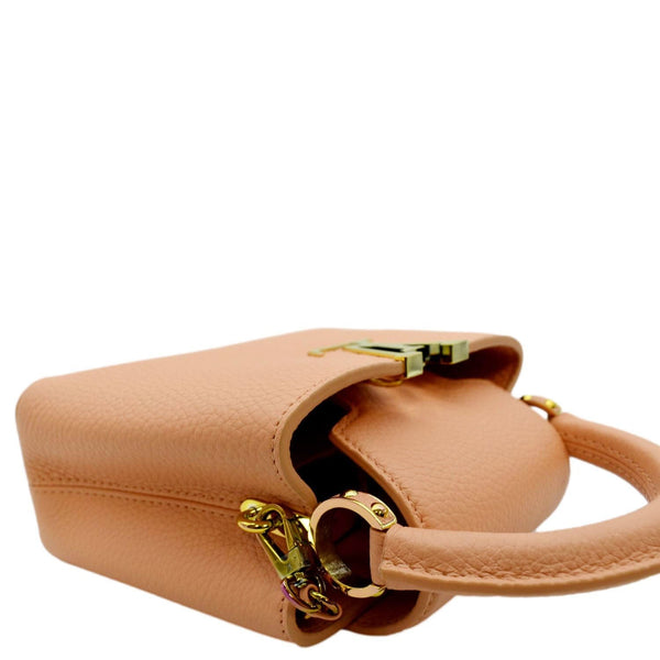 LOUIS VUITTON Capucines Mini Taurillon Python Leather Satchel Bag Topaze