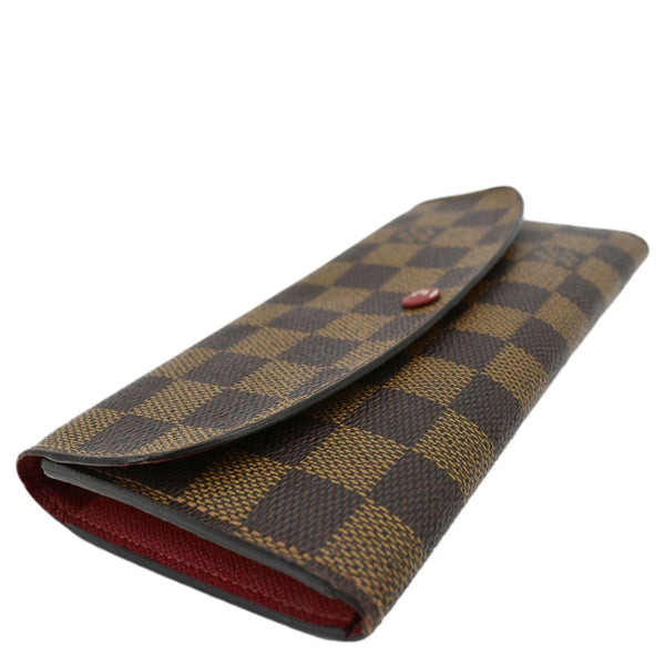 LOUIS VUITTON Emilie Damier Ebene Wallet Brown