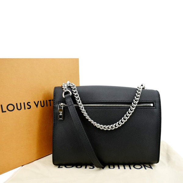 LOUIS VUITTON Mylockme Chain Calf Leather Chain Shoulder Bag Black
