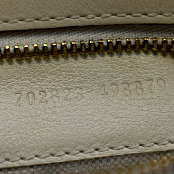 GUCCI Large Attache Leather Shoulder Bag Ivory 702823