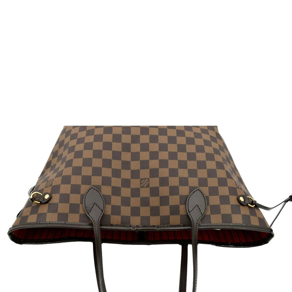 LOUIS VUITTON Neverfull MM Damier Ebene Tote Bag Brown