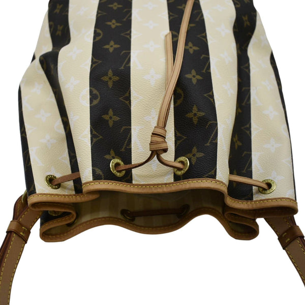 LOUIS VUITTON Noe Monogram Rayures Shoulder Bag Ivory
