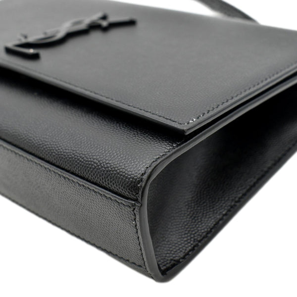 YVES SAINT LAURENT Kate Leather Chain Clutch Crossbody Bag Black