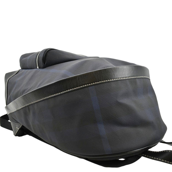BURBERRY Rocco Check Fabric Backpack Navy Blue