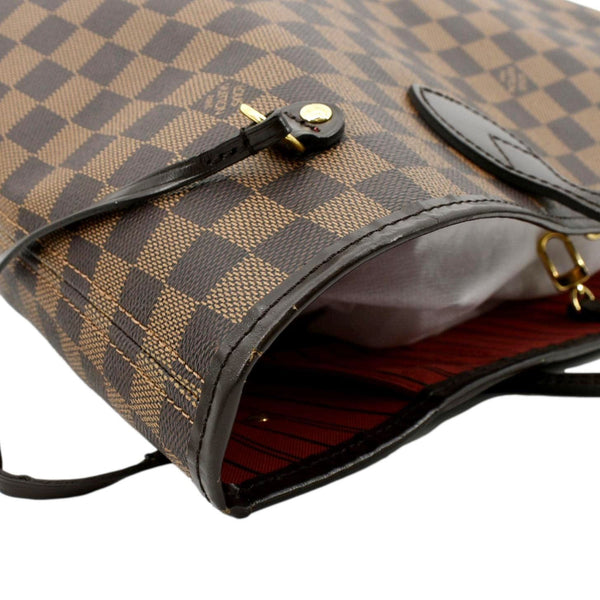 LOUIS VUITTON Neverfull MM Damier Ebene Tote Bag Brown