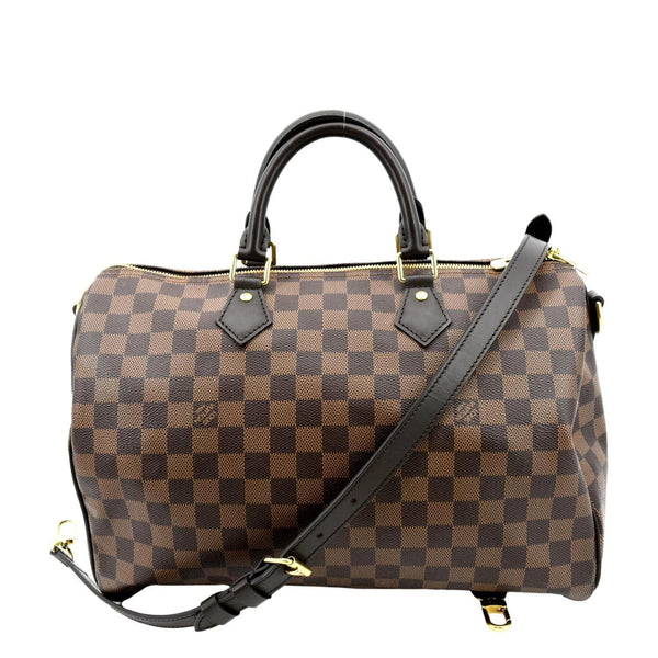 LOUIS VUITTON Speedy 35 Bandouliere Damier Ebene Shoulder Bag Brown