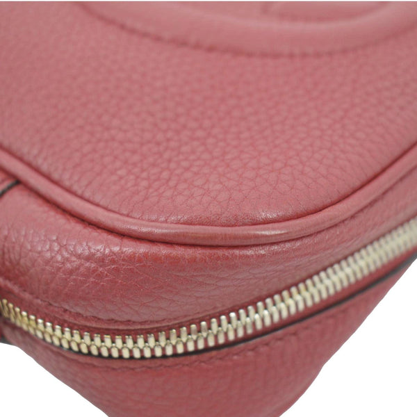 GUCCI Soho Disco Pebbled Leather Crossbody Bag Red 308364