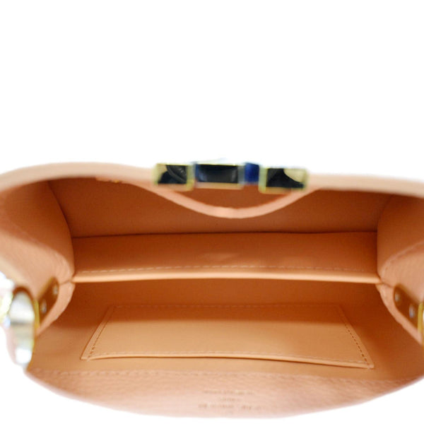 LOUIS VUITTON Capucines Mini Taurillon Python Leather Satchel Bag Topaze