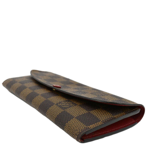 LOUIS VUITTON Emilie Damier Ebene Wallet Brown