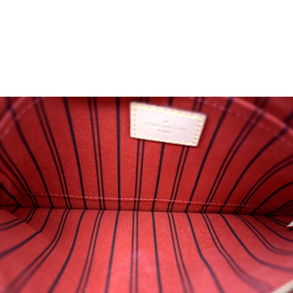 LOUIS VUITTON Neverfull Monogram Canvas Pochette Wristlet Pouch Brown