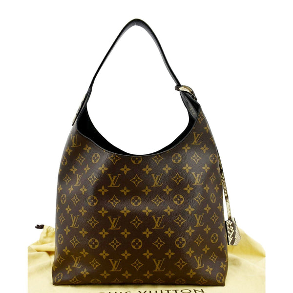 LOUIS VUITTON Flower Hobo Monogram Canvas Shoulder Hobo Bag Brown