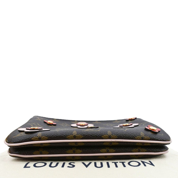 LOUIS VUITTON Blooming Flowers Pochette Monogram Canvas Chain Crossbody Bag Brown