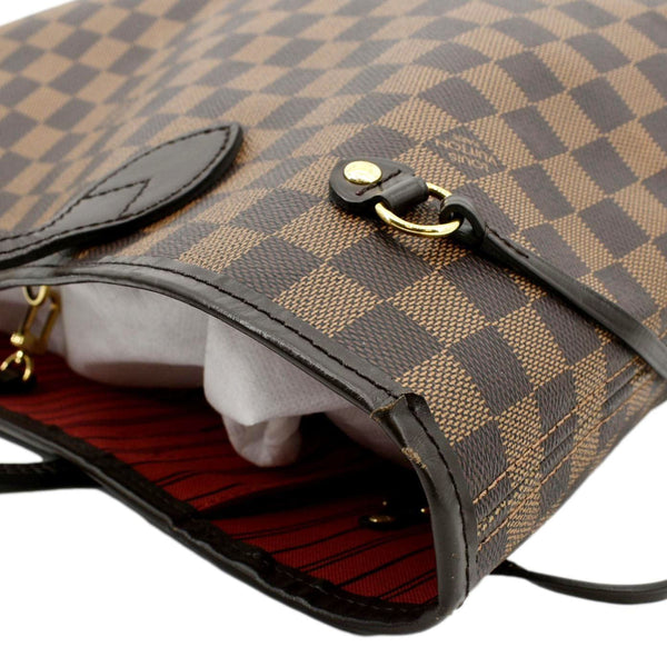 LOUIS VUITTON Neverfull MM Damier Ebene Tote Bag Brown