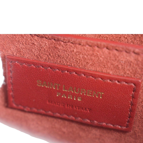 YVES SAINT LAURENT Kate Leather Chain Clutch Crossbody Bag Red