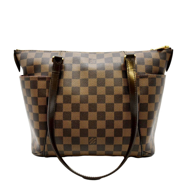 BackSide of LV Damier Ebene Tote Shoulder Bag Brown