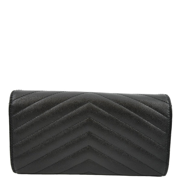 YVES SAINT LAURENT Monogram Grain De Poudre Leather Wallet Black