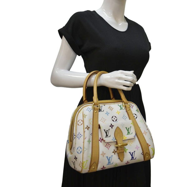 LOUIS VUITTON Priscilla Monogram Multicolore Canvas Satchel Bag White