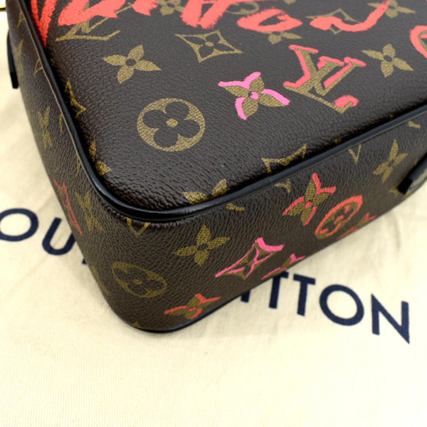 LOUIS VUITTON Sac Coeur Heart Monogram Canvas Crossbody Bag Brown