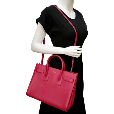 Yves Saint Laurent Sac de Jour Leather Shoulder Bag Pink Color