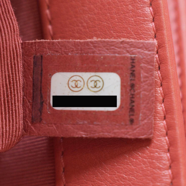 CHANEL Top Handle Quilted Leather Shoulder Bag Red