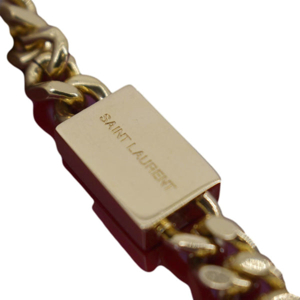 YVES SAINT LAURENT Kate Leather Chain Clutch Crossbody Bag Red