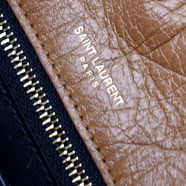 YVES SAINT LAURENT Niki Medium Leather Crossbody Bag Dark Brown