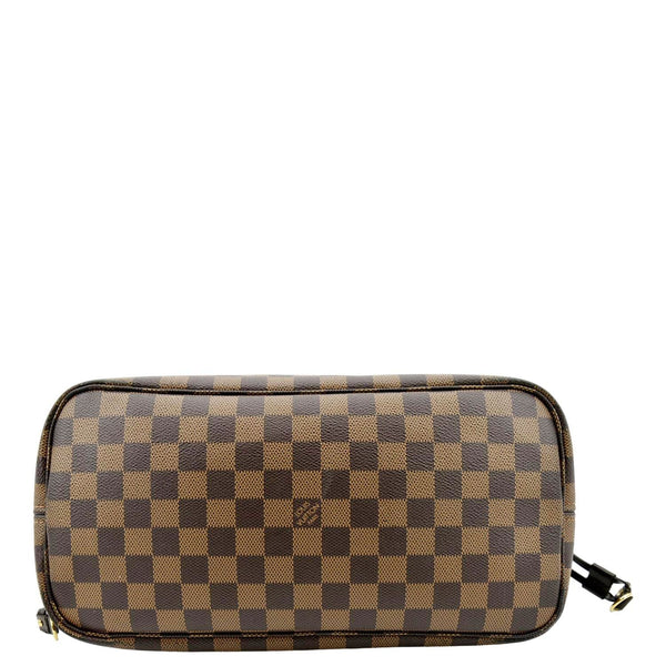 LOUIS VUITTON Neverfull MM Damier Ebene Tote Bag Brown