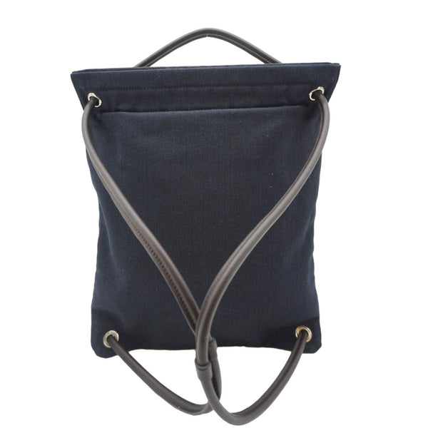 HERMES Aline Grooming Swift Canvas Backpack Bag Navy Blue