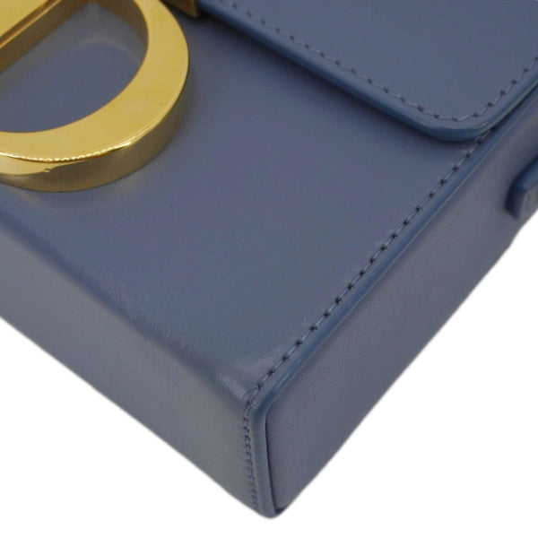 CHRISTIAN DIOR 30 Montaigne Flap Leather Crossbody Bag Blue