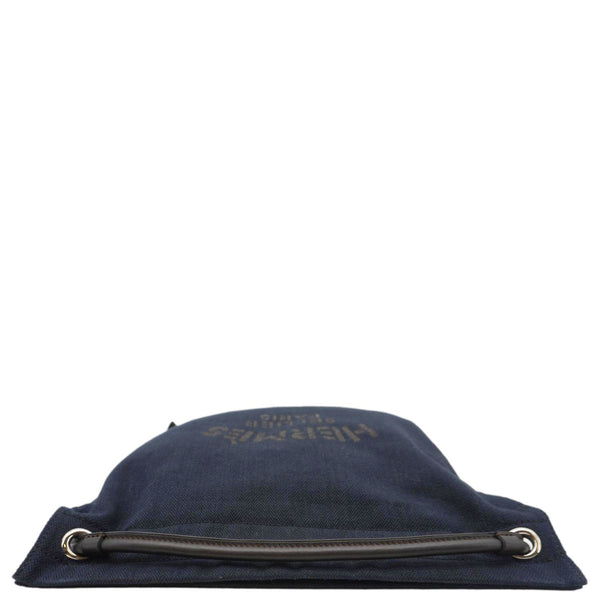 HERMES Aline Grooming Swift Canvas Backpack Bag Navy Blue