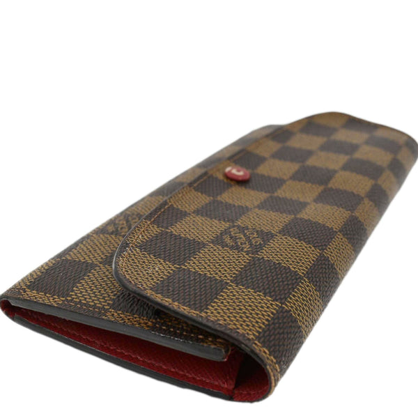 LOUIS VUITTON Emilie Damier Ebene Wallet Brown